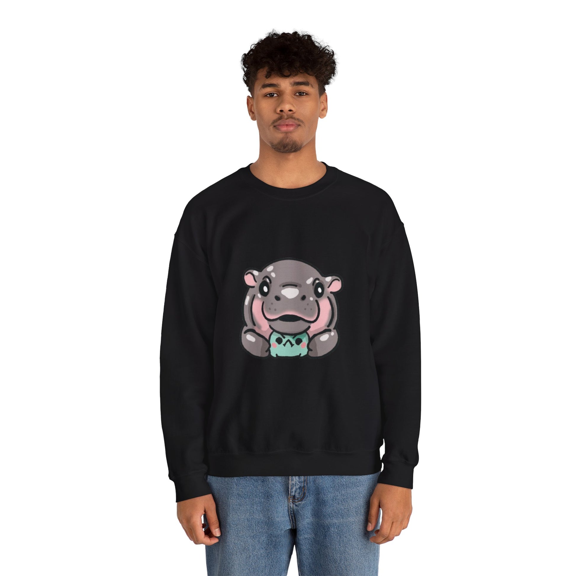 Unisex Moo Deng pygmy hippopotamus sweatshirt - Viral yawning video inspired