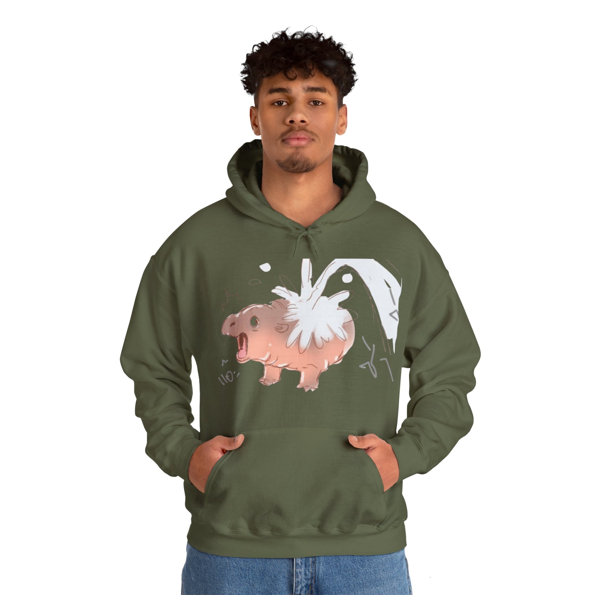 Moo Deng pygmy hippo hoodie