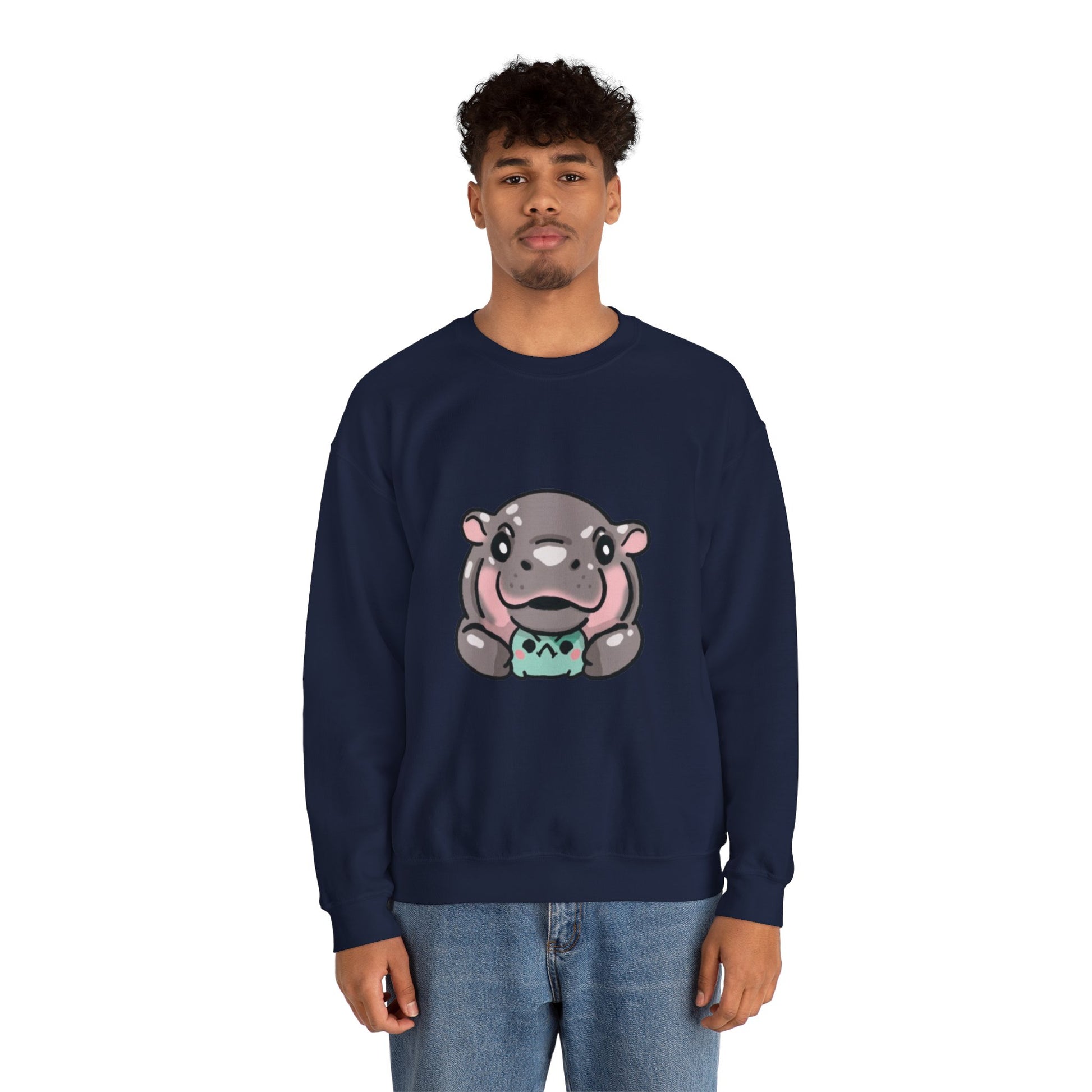 Soft and durable Moo Deng pygmy hippopotamus sweatshirt - Endangered species