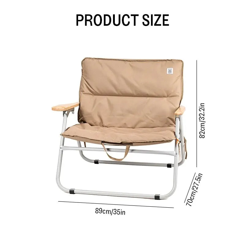 Comfortable camping chair with cushion