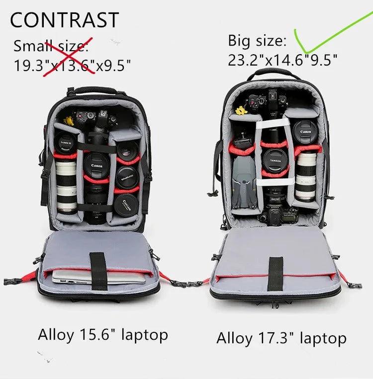 Image describing the dimensions of the camera bag suitcase