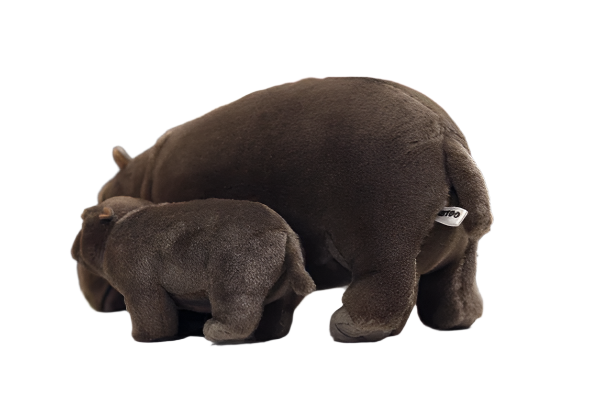 Collectible Moo Deng baby hippo and mom plushie set - 2.5 million TikTok followers