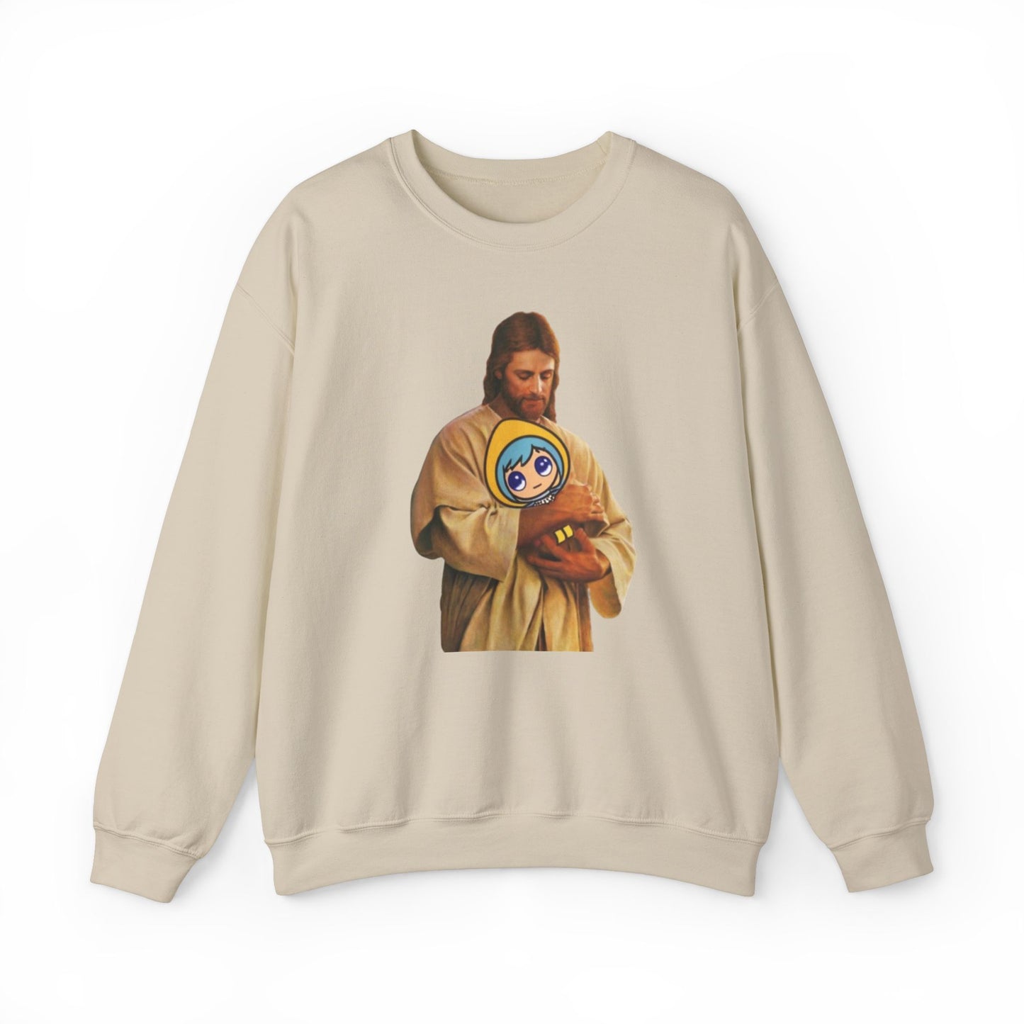 Jesus carrying Vatican mascot Luce graphic sweatshirt