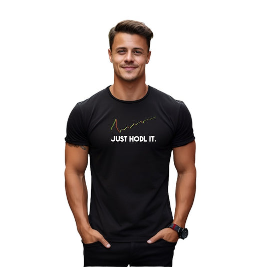 Just HODL It Tshirt with candlestick chart tick symbol