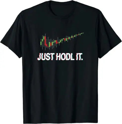 Close-up of Just HODL It slogan on tshirt