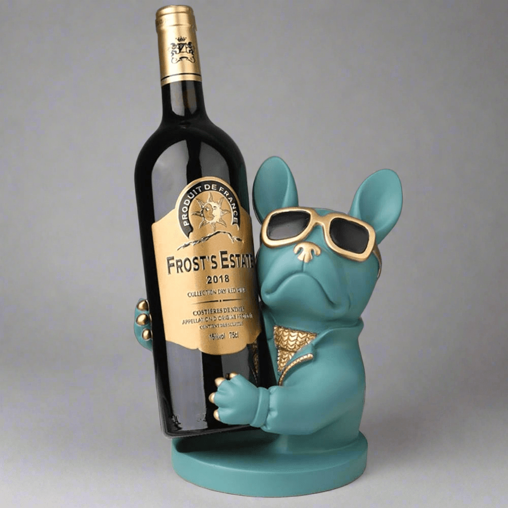 Bulldog Wine Holder Resin Statue - Aprasi