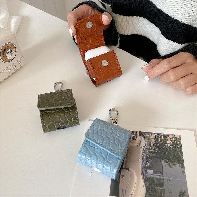 Luxury Leather Bag case For Airpods - aprasi