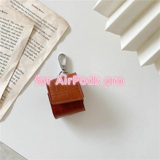 Luxury Leather Bag case For Airpods - aprasi
