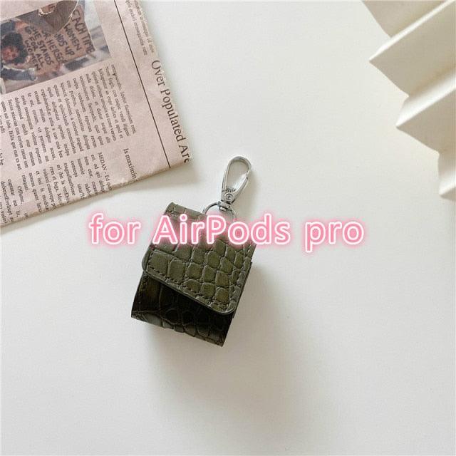 Luxury Leather Bag case For Airpods - aprasi